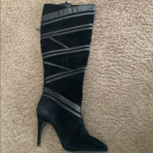 🔥🔥Brand New Leather/Suede Black Boots-Size 8 - Picture 2 of 9